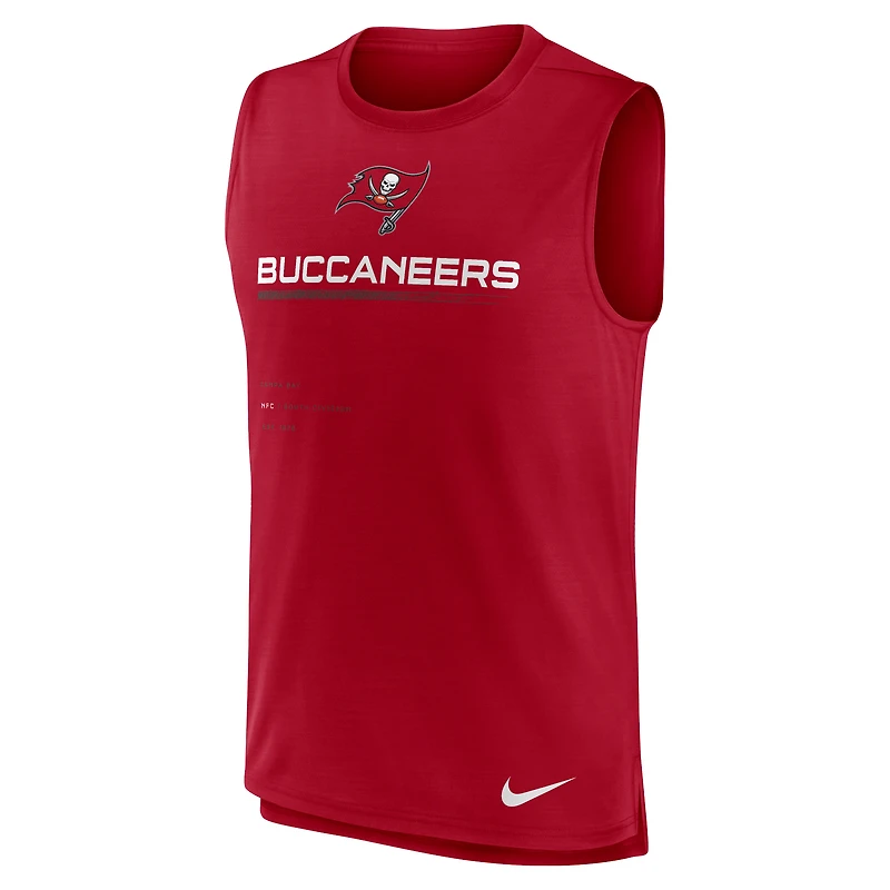 Débardeur rouge pour homme Tampa Bay Buccaneers Muscle Trainer Nike