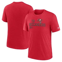 T-shirt tri-mélange Nike rouge Tampa Bay Buccaneers Overlap Lockup pour hommes