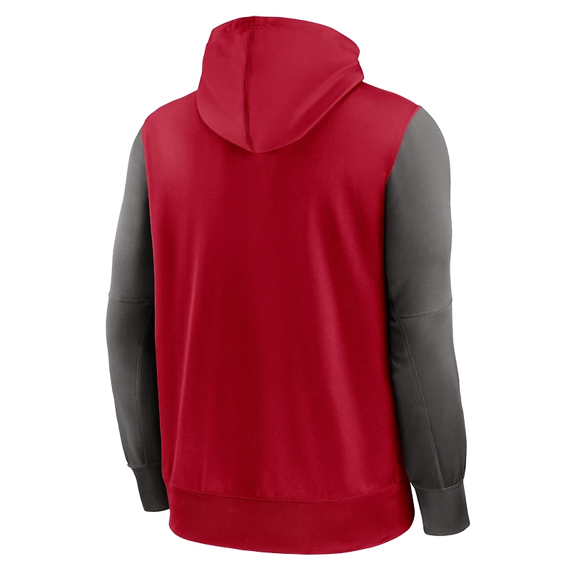 Sweat à capuche entièrement zippé Performance Tampa Bay Buccaneers Nike rouge pour homme