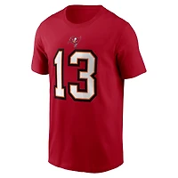 T-shirt Nike rouge pour homme avec nom et numéro de joueur des Buccaneers Tampa Bay