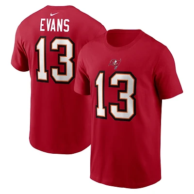 T-shirt Nike rouge pour homme avec nom et numéro de joueur des Buccaneers Tampa Bay