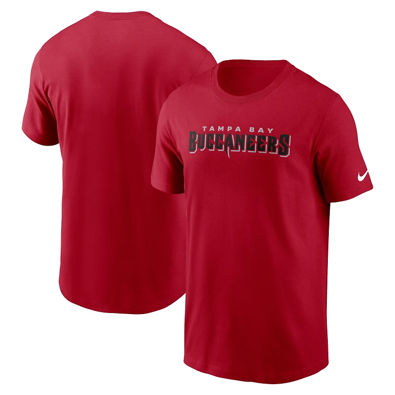 T-shirt essentiel Nike rouge Tampa Bay Buccaneers Primetime Wordmark pour hommes