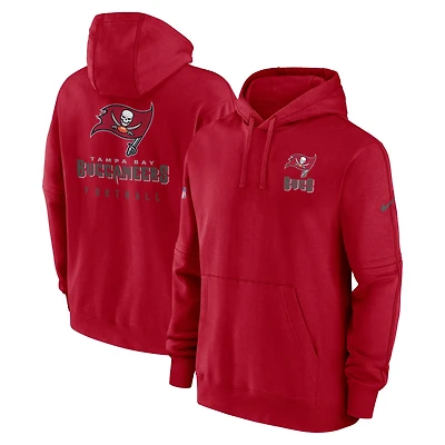 Men's Nike  Red Tampa Bay Buccaneers Sideline Club Pullover Hoodie