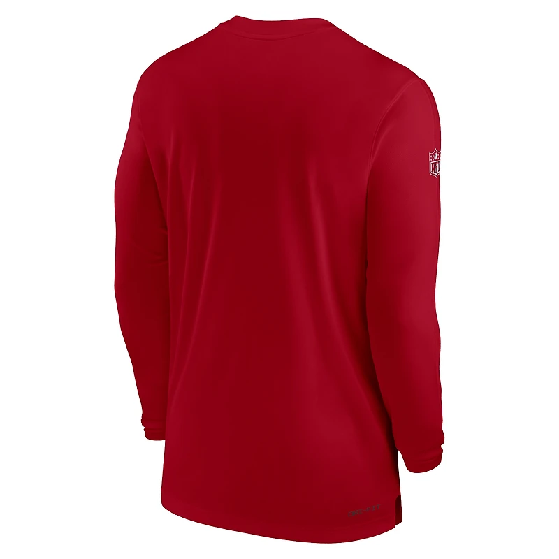 T-shirt à manches longues Nike rouge Tampa Bay Buccaneers Sideline Coach Performance pour homme
