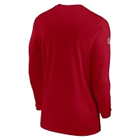 T-shirt à manches longues Nike rouge Tampa Bay Buccaneers Sideline Coach Performance pour homme