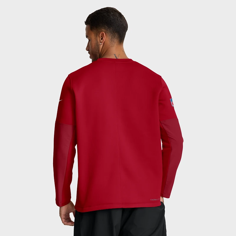 Men's Nike Red Tampa Bay Buccaneers Sideline Coach Therma-FIT Long Sleeve T-Shirt