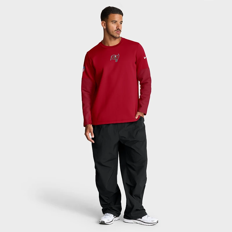 Men's Nike Red Tampa Bay Buccaneers Sideline Coach Therma-FIT Long Sleeve T-Shirt