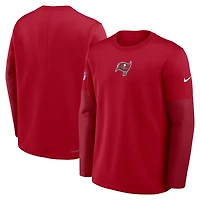 Men's Nike Red Tampa Bay Buccaneers Sideline Coach Therma-FIT Long Sleeve T-Shirt