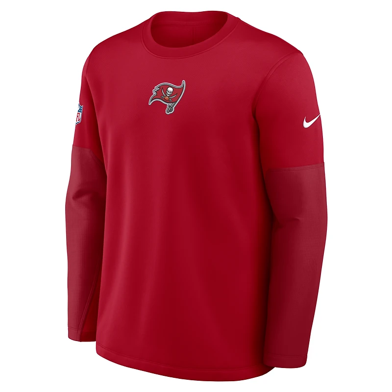Men's Nike Red Tampa Bay Buccaneers Sideline Coach Therma-FIT Long Sleeve T-Shirt