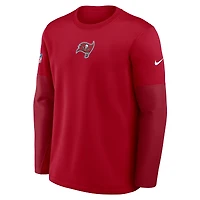 Men's Nike Red Tampa Bay Buccaneers Sideline Coach Therma-FIT Long Sleeve T-Shirt
