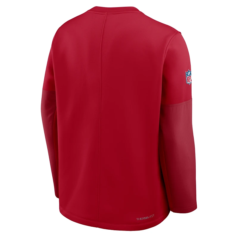 Men's Nike Red Tampa Bay Buccaneers Sideline Coach Therma-FIT Long Sleeve T-Shirt