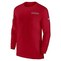 T-shirt à manches longues Nike rouge Tampa Bay Buccaneers Sideline Coach UV Performance pour homme