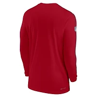 T-shirt à manches longues Nike rouge Tampa Bay Buccaneers Sideline Coach UV Performance pour homme