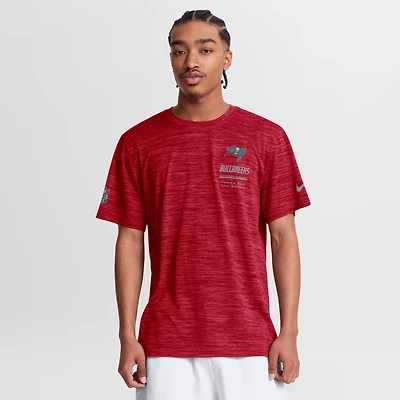 T-shirt Nike rouge Tampa Bay Buccaneers Sideline Double Covered Dri-FIT Velocity pour homme