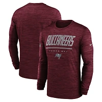 T-shirt à manches longues Nike rouge Tampa Bay Buccaneers Sideline Offensive Transition Velocity Dri-FIT pour homme