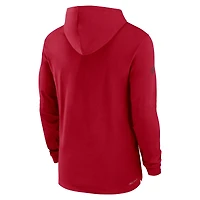 T-shirt à capuche manches longues Nike Tampa Bay Buccaneers Sideline Performance pour homme rouge