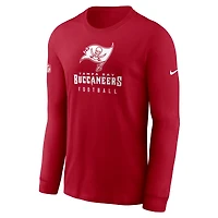 T-shirt à manches longues pour homme Nike Tampa Bay Buccaneers Sideline Performance rouge