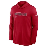 Men's Nike Red Tampa Bay Buccaneers Sideline Pure Fury Dri-FIT Long Sleeve Hoodie T-Shirt