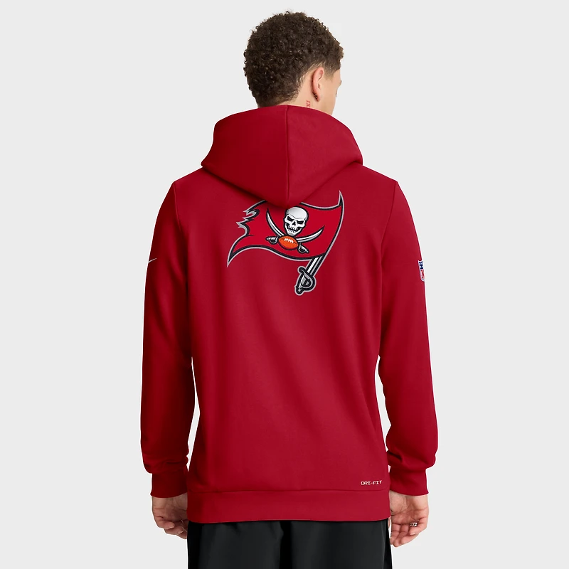 Sweat à capuche Nike rouge Tampa Bay Buccaneers Sideline Standard Issue Utility Player Dri-FIT entièrement zippé pour homme