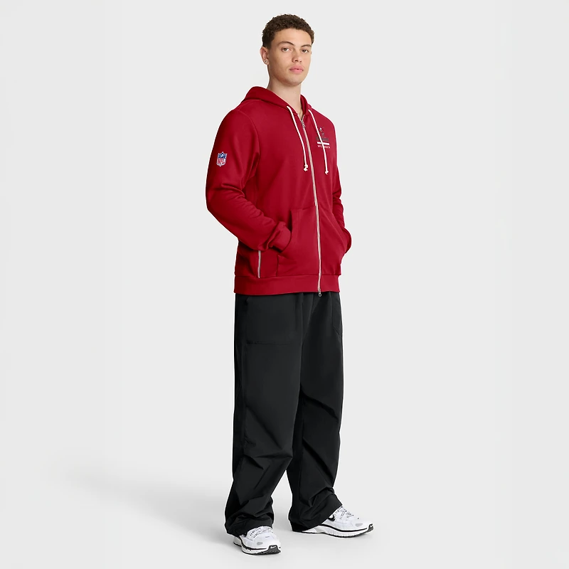 Sweat à capuche Nike rouge Tampa Bay Buccaneers Sideline Standard Issue Utility Player Dri-FIT entièrement zippé pour homme