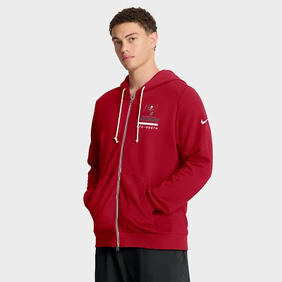 Sweat à capuche Nike rouge Tampa Bay Buccaneers Sideline Standard Issue Utility Player Dri-FIT entièrement zippé pour homme