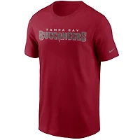 T-shirt Nike rouge avec le mot-symbole de l'équipe des Buccaneers Tampa Bay pour hommes