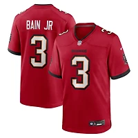 Maillot de match Nike pour homme, porté par Rueben Bain Jr., rouge, des Buccaneers Tampa Bay, choix premier tour la draft NFL 2026, numéro 15.