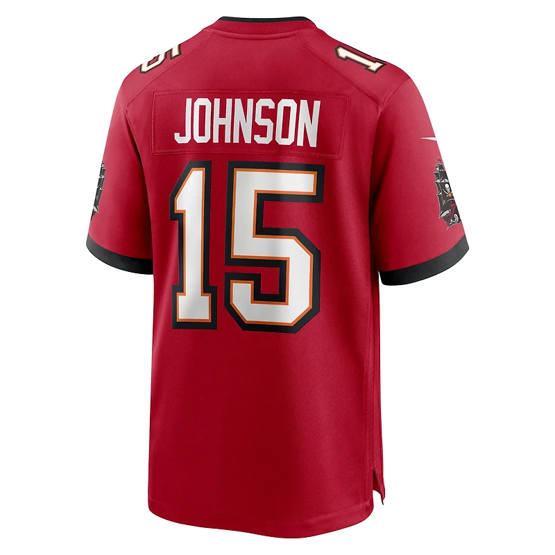 Men's Nike Tez Johnson Red Tampa Bay Buccaneers Team Game Jersey