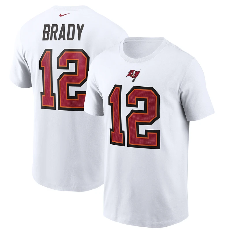 Men's Nike Tom Brady Red Tampa Bay Buccaneers Name & Number T-Shirt