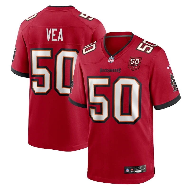 Men's Nike Vita Vea Red Tampa Bay Buccaneers 50th Season Team Game Jersey