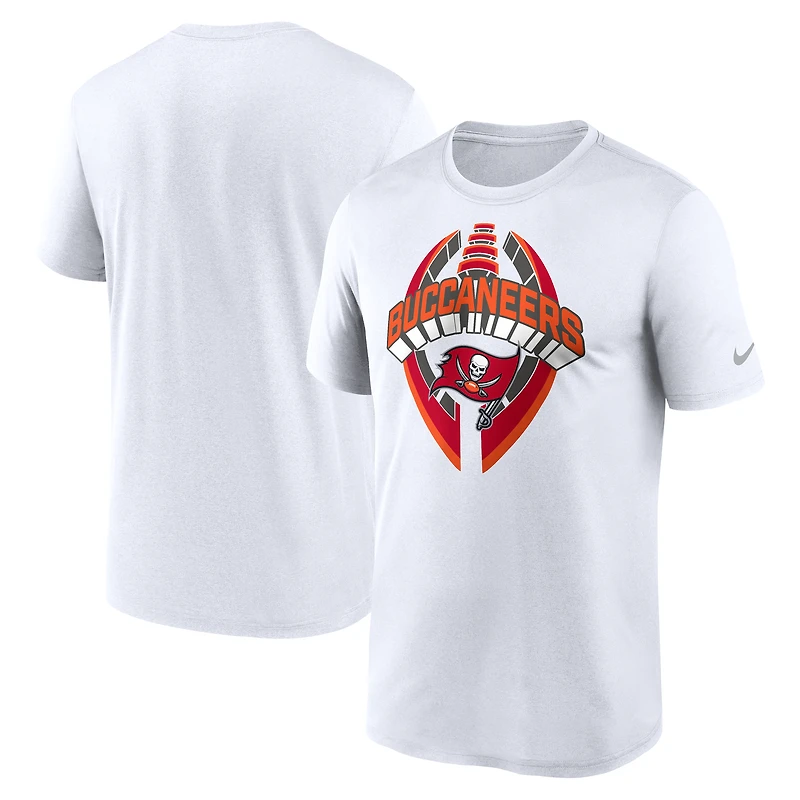 T-shirt Nike blanc pour homme des Tampa Bay Buccaneers Legend Icon Performance