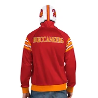 Veste de survêtement à capuche entièrement zippée Pro Player rouge/orange pour homme, motif rétro des Tampa Bay Buccaneers