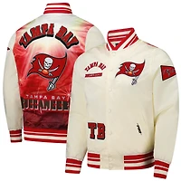 Veste à boutons-pression en satin sublimé Pro Standard Cream Tampa Bay Buccaneers pour homme