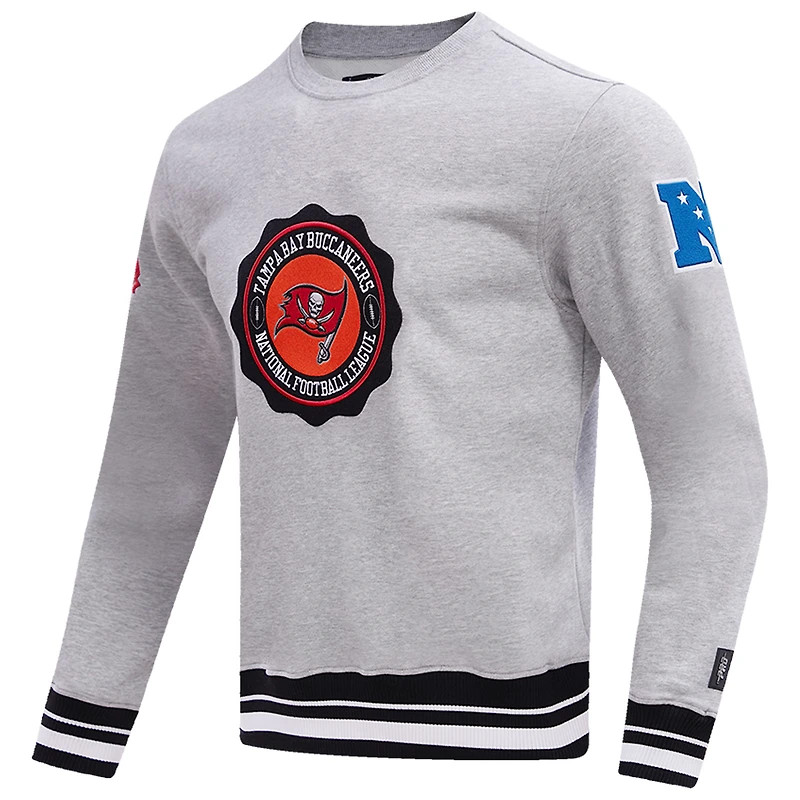 Sweat-shirt Pro Standard pour hommes, gris chiné, avec emblème des Buccaneers de Tampa Bay