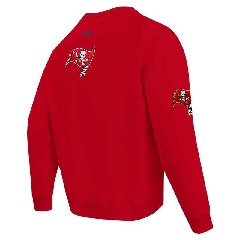 Men's Pro Standard Red Tampa Bay Buccaneers Turn It Up Drop Shoulder Pullover Sweatshirt