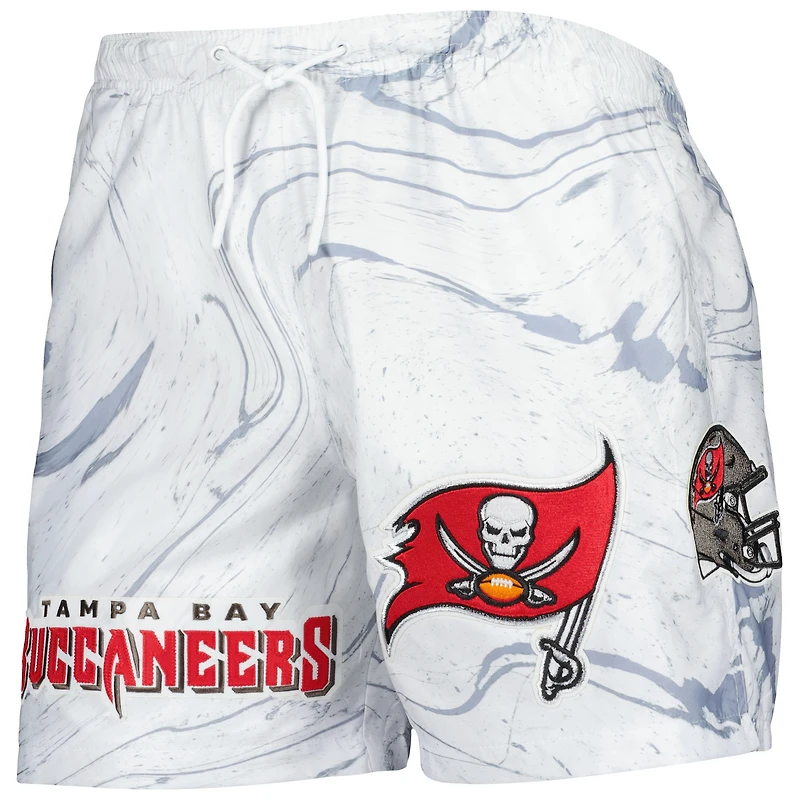 Short Pro Standard blanc à imprimé marbré des Buccaneers de Tampa Bay pour hommes