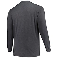 T-shirt à manches longues pour hommes Heather Charcoal Tampa Bay Buccaneers Big & Tall Throwback
