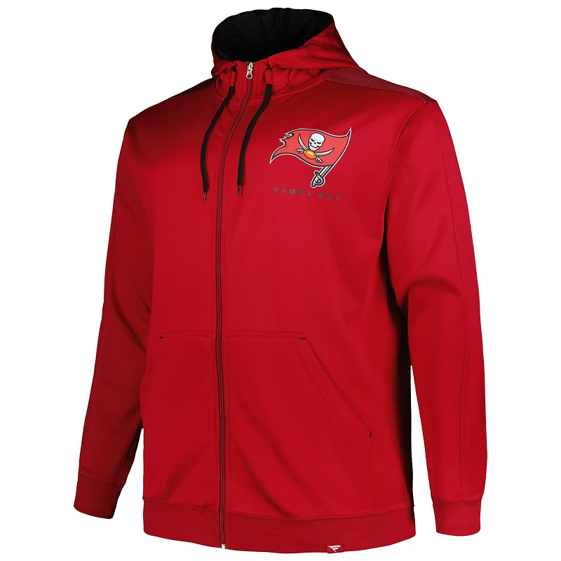 Sweat à capuche entièrement zippé pour hommes Profile Red Tampa Bay Buccaneers Big & Tall Defender