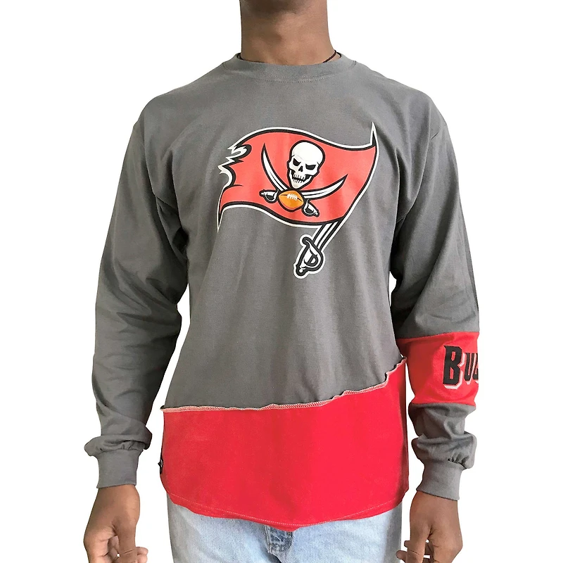 Refried Apparel Étain/Rouge Tampa Bay Buccaneers T-shirt à manches longues angle recyclé durable pour homme