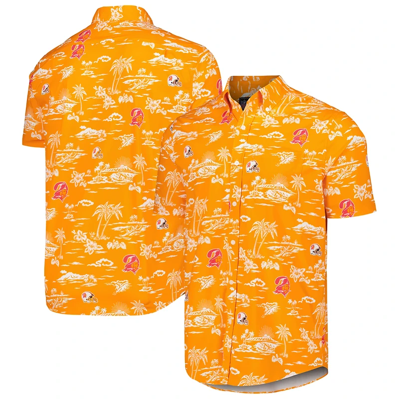 Chemise boutonnée à imprimé Kekai rétro des Buccaneers de Tampa Bay pour homme Reyn Spooner Orange
