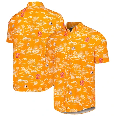 Chemise boutonnée à imprimé Kekai rétro des Buccaneers de Tampa Bay pour homme Reyn Spooner Orange