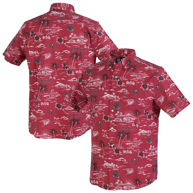 Chemise boutonnée Kekai Performance pour homme, modèle Reyn Spooner, rouge, des Buccaneers de Tampa Bay