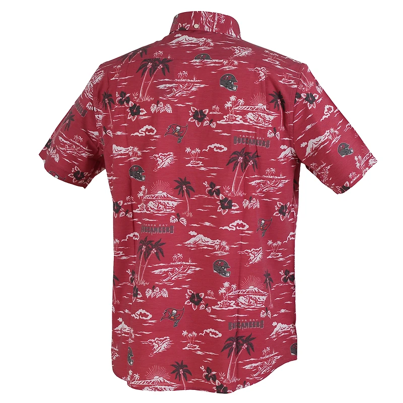 Chemise boutonnée Kekai Performance pour homme, modèle Reyn Spooner, rouge, des Buccaneers de Tampa Bay