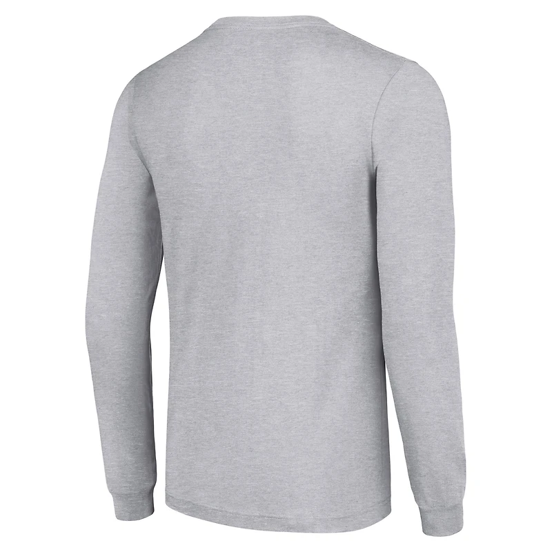 T-shirt à manches longues gris chiné pour homme avec logo rétro des Buccaneers de Tampa Bay