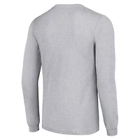 T-shirt à manches longues gris chiné pour homme avec logo rétro des Buccaneers de Tampa Bay