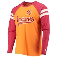 T-shirt à manches longues raglan Starter orange/rouge Tampa Bay Buccaneers Throwback League pour homme