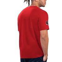 Men's Starter Red/Pewter Tampa Bay Buccaneers Finish Line Extreme Graphic T-Shirt