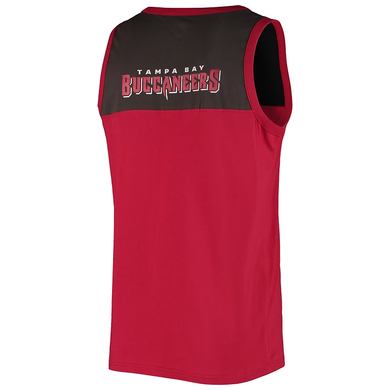 Men's Starter Red/Pewter Tampa Bay Buccaneers Logo Touchdown Fashion Tank Top
