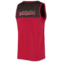 Men's Starter Red/Pewter Tampa Bay Buccaneers Logo Touchdown Fashion Tank Top