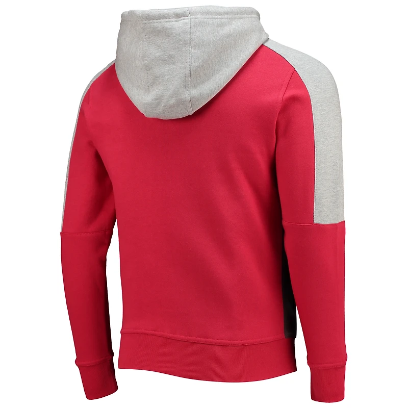 Sweat à capuche avec fermeture éclair et blocs de couleurs pour homme Starter Red/Pewter Tampa Bay Buccaneers Playoffs